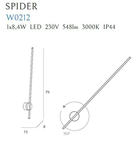 Kinkiet SPIDER IP44 (W0212) - Maxlight