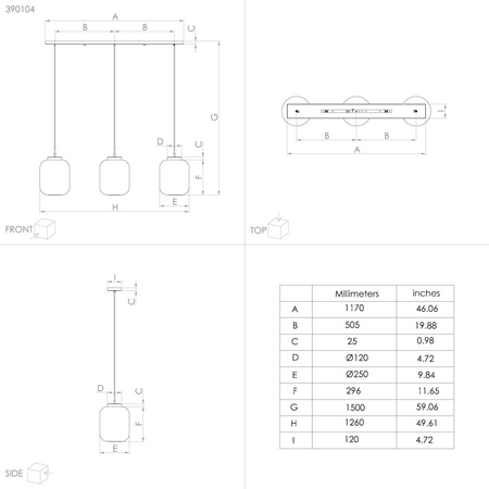 Lampa wisząca BULCIAGO czarna (390104) - EGLO