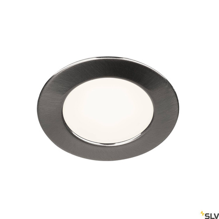 DL 126, lampa wpuszczana, LED, 3000K, okrągła, metal szczotkowany, 2,8 W, ze sprężynami piórowymi (112225) - SLV
