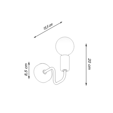 Kinkiet VECTOR czarny (SL.1445) - Sollux Lighting