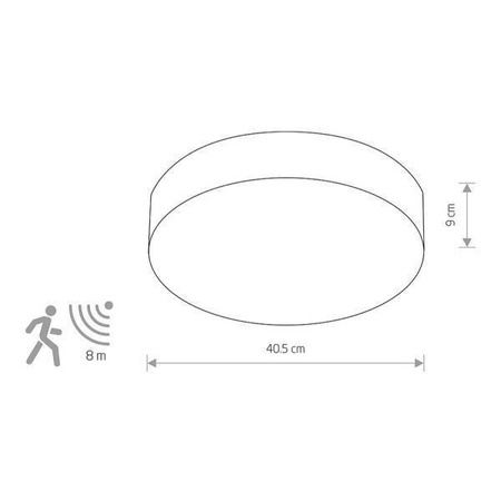Plafon z czujnikiem ruchu ARENA BLACK SENSOR (10177) - Nowodvorski