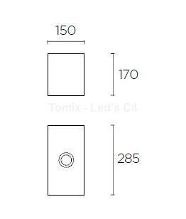 Abażur prostokąt S piasek (PAN-176-BY) - Leds-C4