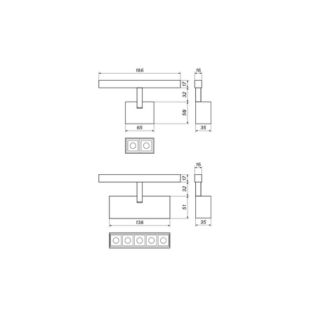 Reflektor Na Szynę 48V Multiline Dots Spot Cube M (701034) - Loonari