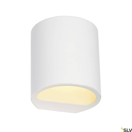PLASTRA 104, lampa ścienna, QT14, okrągła, biały gips, QT14, maks. 42 W (148016) - SLV