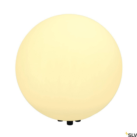 ROTOBALL FLOOR 50, lampa podłogowa outdoor, TC-(D,H,T,Q)SE, IP44, kula, biała, Ø 50 cm, maks. 24W (227221) - SLV