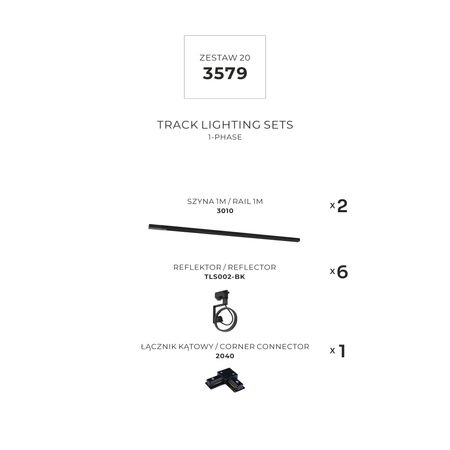 ZESTAW 20 SZYNOPRZEWODY BLACK JEDNOOBWODOWY (3579) - Zuma Line