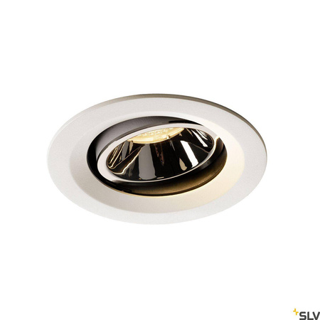 NUMINOS® MOVE DL M, wewnętrzna oprawa sufitowa wpuszczana LED, biała/chrom 3000 K 20° obrotowa i pochylana (1003591) - SLV
