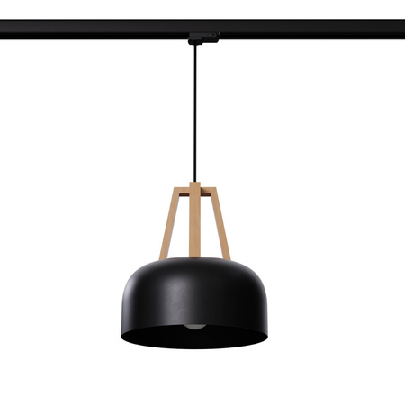 Lampa wisząca na szynie CASCO czarna/naturalne drewno E27 4000K 7,5W 690lm (MYL.00201) - Make Your Light