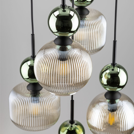 SOPHIA GREEN COGNAC LAMPA WISZĄCA 5XE14 (11149) - TK Lighting