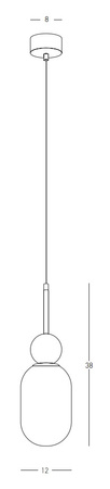 PENDANT LAMP 1XE27 OPAL GLASS-WHITE MARBLE (22215 Zambelis) - Zambelis