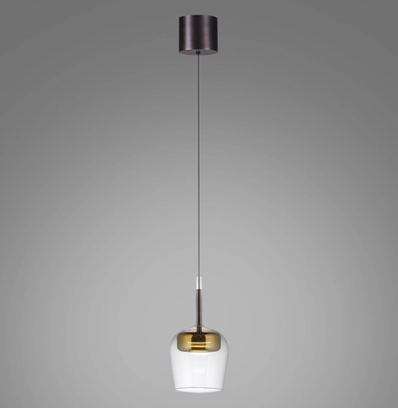 Lampa wisząca na pilota i aplikację, z płynną regulacją wysokości Q-KON ZŁOTY (2741-12) - Paul Neuhaus