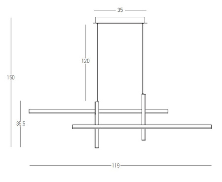 PENDANT LIGHT 41W 3000K ALUMINIUM BLACK (22023 Zambelis) - Zambelis