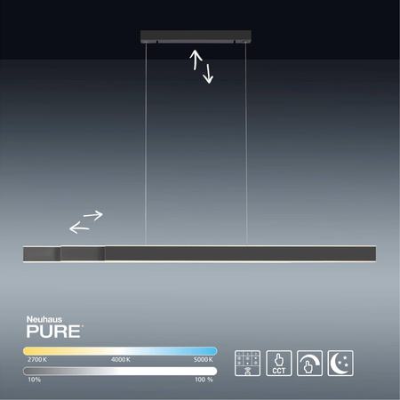 PURE-LUME LAMPA WISZĄCA ANTRACYT (2738-13) - Paul Neuhaus