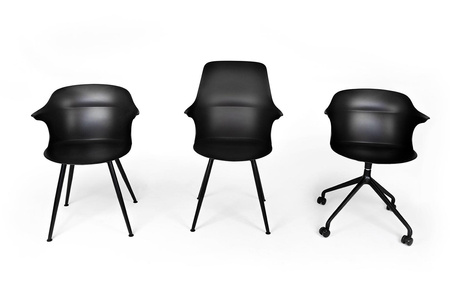 Krzesło BRAZO HIGH czarne  - polipropylen, metal (334-CPP3) - King Home