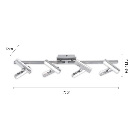 RICO LAMPA SUFITOWA STALOWY (11278-55) - Paul Neuhaus