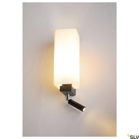 QUADRASS SPOT, lampa ścienna natynkowa LED indoor ze spotem LED i oprawą żarówki E27, kolor czarny (1003428) - SLV