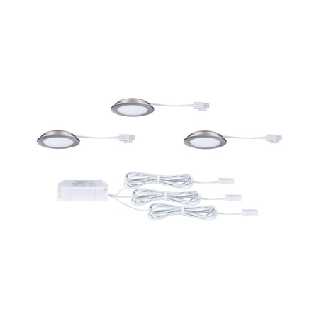 Zestaw opraw meblowych do wbudowania EBL SET 3x2,5W 3x180lm 3000K 12V  żelazo szczotkowane / tworzywo sztuczne (PL93116) - PAULMANN