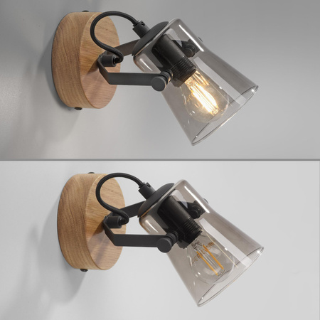 GREEN LANGSTRÖM LAMPA SUFITOWA/ KINKIET CZARNY/DREWNO (11447-79) - Paul Neuhaus