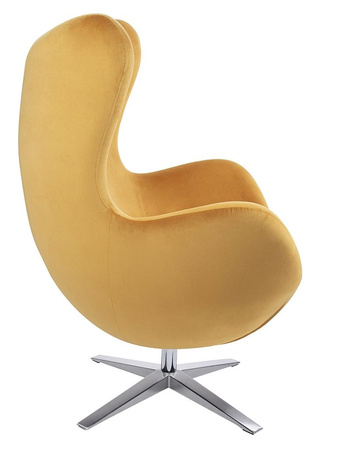 Fotel EGG SZEROKI VELVET musztardowy (KH0101009563) - King Home