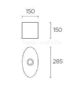 Abażur owalny S piasek (PAN-177-BY) - Leds-C4