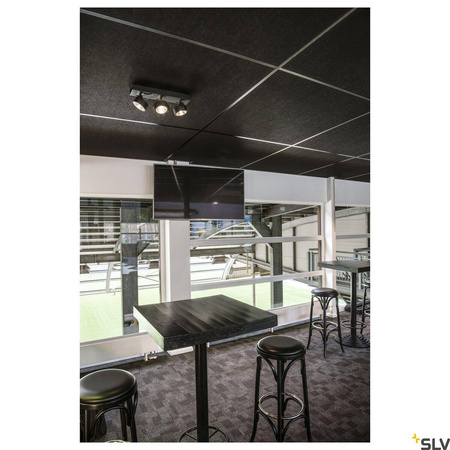 KALU, lampa ścienna i sufitowa, trzypunktowa, LED, 3000K, czarna, 60° (1000131) - SLV