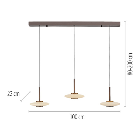 Ściemnialna lampa nad stół z płynną regulacją wysokości PURE VITRUM CIEMNOMETALOWO-BRĄZOWY (2083-34) - Paul Neuhaus