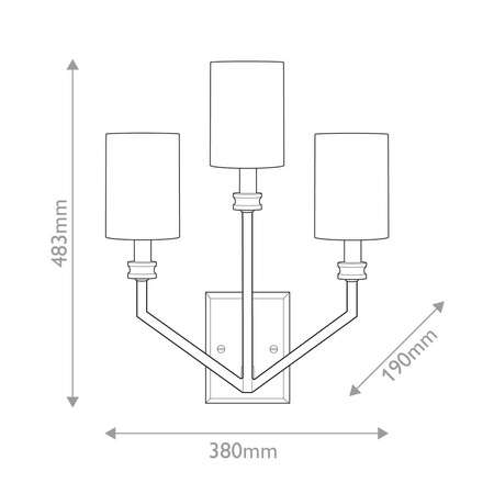 Kinkiet Moore - 3 źródła światła - Klasyczny mosiądz (HK-MOORE-WB3-HB) - Elstead Lighting
