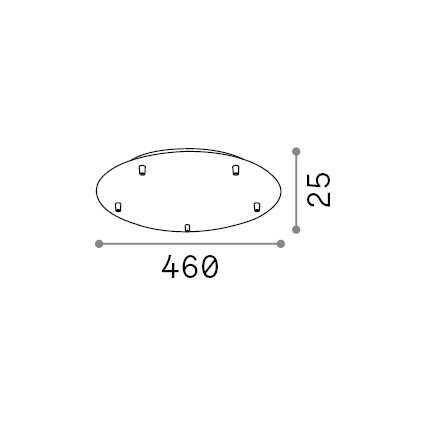 Podsufitka ACCESSORI Czarny (ROSONE_STANDARD_5_LUCI_NERO) - Ideal Lux