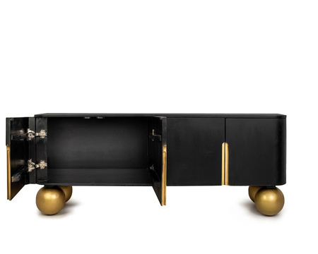 MaMaison szafka RTV ORGANIC czarna /      złota / drewno (MM001501100327) - MaMaison