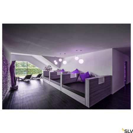 ROTOBALL 25, lampa wisząca, TC-(D,H,T,Q)SE, kolor srebrnoszary/biały, Ø 25cm, maks. 24W (165390) - SLV