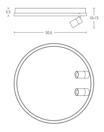 CEILING LIGHT 61W+2x5W  3000K ALUMINIUM WHITE MATT (22015 Zambelis) - Zambelis