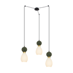 PENDANT 3XE14 MAX 15W GREEN MARBLE - BRASS (23246 Zambelis) - Zambelis