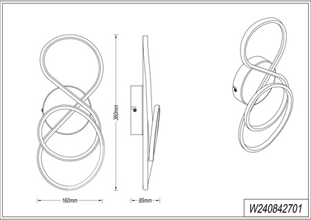 ZEPHYRA KINKIET CZARNY/BLACK (W240842701) - Zuma Line