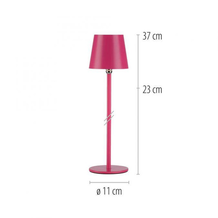 Przenośna, ładowana lampa stołowa BOTERIA RÓŻOWY (19251-87) - Paul Neuhaus