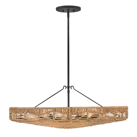Lampa wisząca Ophelia - 6 źródeł światła - Czarny, karmelowy beż (QN-OPHELIA-6P-BK-CAM) - Quintiesse