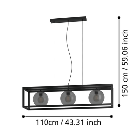 Lampa wisząca ARANGONA czarna (390215) - EGLO