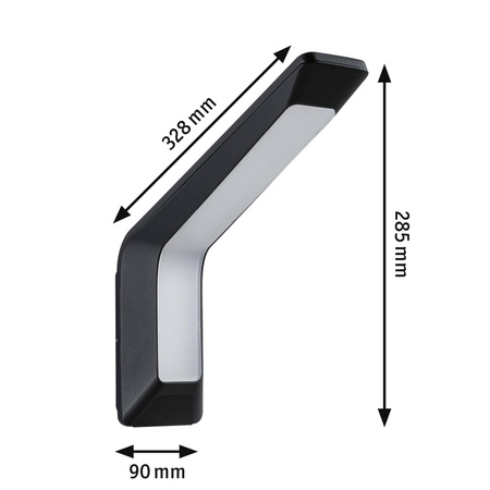 Oprawa elewacyjna MERANO LED PIR IHF 14W 950lm 3000K IP44 230V antracyt aluminium (PL94857) - PAULMANN