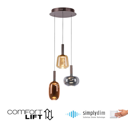 Kaskadowa lampa wisząca z możliwością regulacji IRIDES MULTIKOLOR(2679-70) - Paul Neuhaus