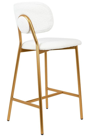 Krzesło barowe FABIOLA BOUCLE białe (KH1201100125) - King Home