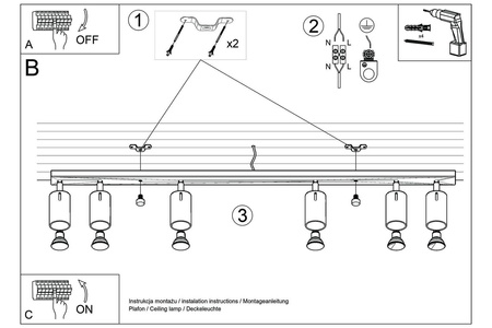 Plafon RING 6L biały (SL.0333) - Sollux