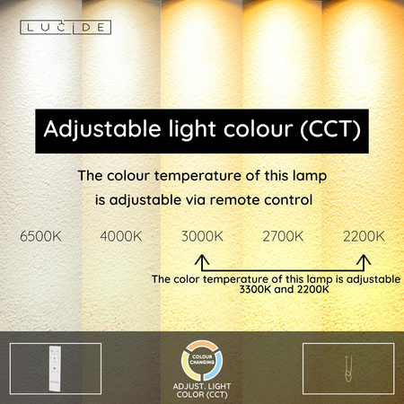 Lampa wisząca na pilota z przełącznikiem CCT JANDERIN (24105/36/05) - Lucide