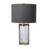 Lampa stołowa Reno - 1 źródło światła - Przydymione szkło/ Stary mosiądz (QN-RENO-SMOKE-AB) - Quintiesse