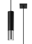Lampa wisząca LOOPEZ 1 czarny/chrom (SL.0940) - Sollux