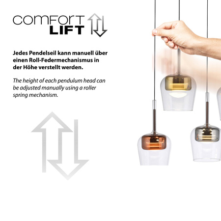 Lampa na pilota i aplikację, z płynną regulacją wysokości Q-KON MULTIKOLOR (2743-70) - Paul Neuhaus