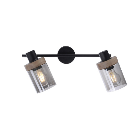 PASQUAL LAMPA SUFITOWA/KINKIET CZARNY/DREWNO (11312-18) - Paul Neuhaus