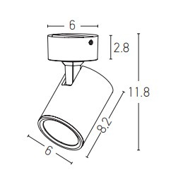 CEILING MOVABLE SPOT 1XGU10 BLACK (S104 Zambelis) - Zambelis