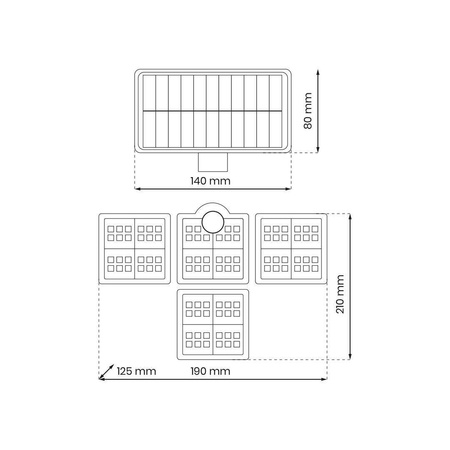 Naświetlacz Solarny Flexi Poczwórny (EKO9153) - Eko-Light
