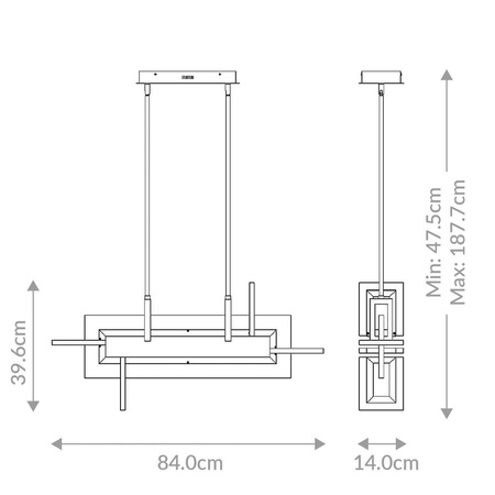 Mała lampa wyspowa Inizio - Szczotkowane złoto (QN-INIZIO-LP-S-BG) - Quintiesse