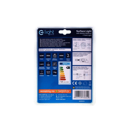 LAMPKA NATYNKOWA Z CZUJKĄ RUCHU 4000K (EKB6622) - Eko-Light