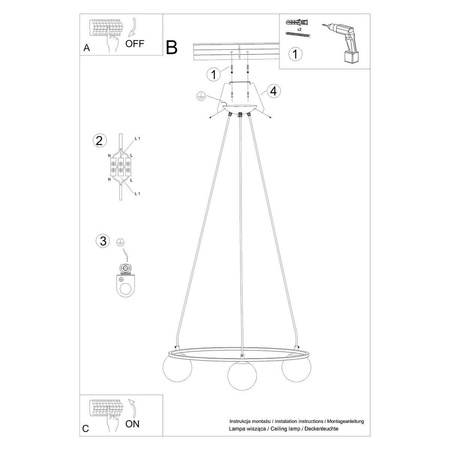 Lampa wisząca YOLI 3 (SL.1213) - Sollux Lighting